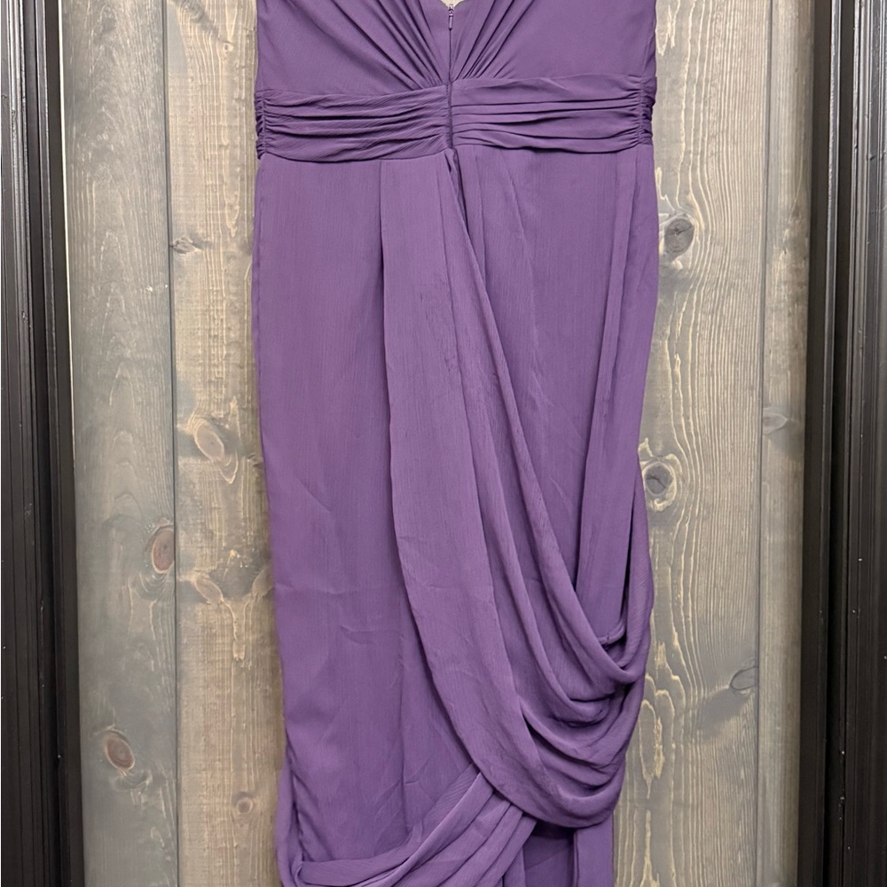 White by Vera Wang Purple Draped Midi Dress